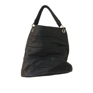 Gussaci Dark Gray Pleather Shoulder Bag